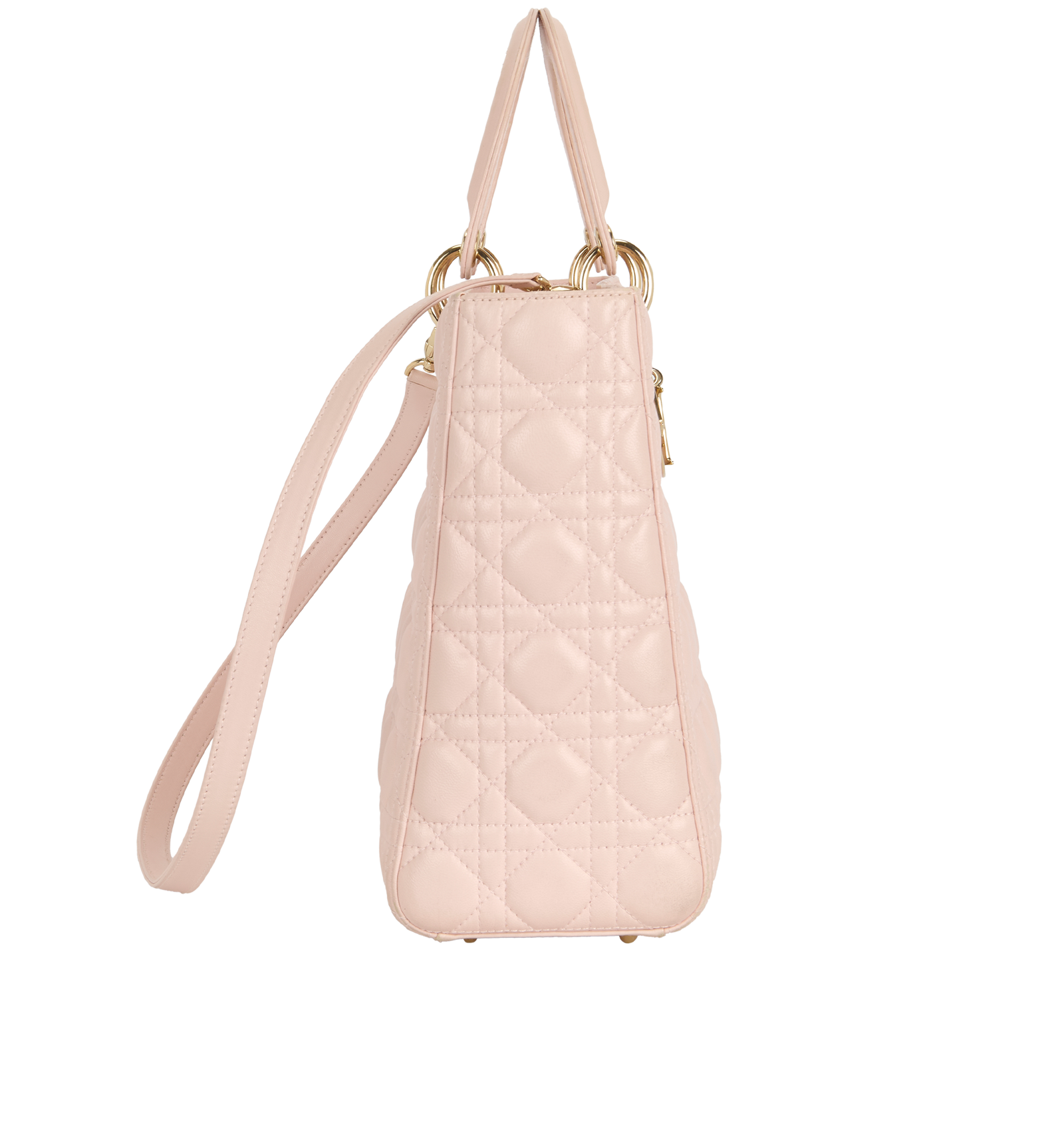 Large Lady Dior, &pound;1,100, Handbags, Pink, Leather, Side view